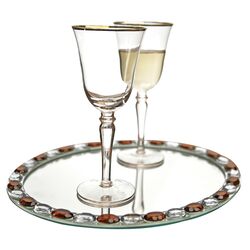 7 Piece Wine Glass & Tray Set
