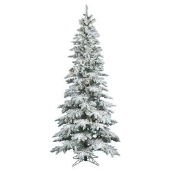 Flocked Utica Fir Pre-Lit Clear 7.5' Christmas Tree in White