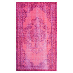 Remade Distressed Overdyed Pink Rug Remade Distressed Overdyed Pink Rug