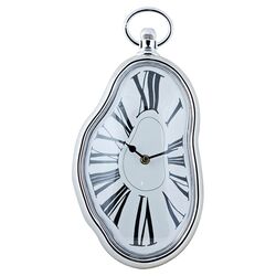 Dali Inspired Wall Clock in Silver