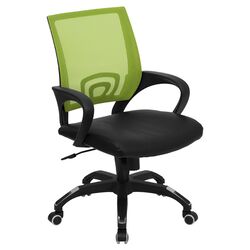 Mid Back Computer Chair in Black & Green with Arms