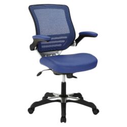 Mid Back Edge Office Chair in Blue Mesh with Arms