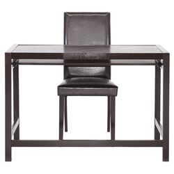 Mesa Computer Desk & Parson Chair Set in Espresso