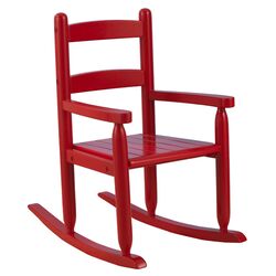 Kid's Slat Back Rocking Chair in Red