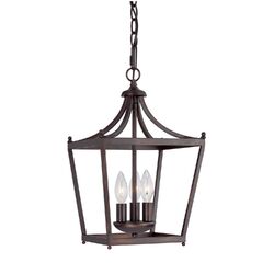 3 Light Foyer Pendant in Burnished Bronze