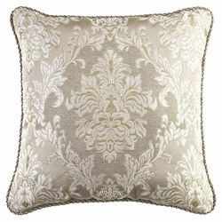 Ava Polyester Square Pillow in Ivory