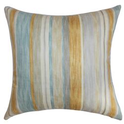 Narkeasha Cotton Pillow in Natural & Aqua