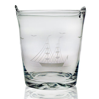 Susquehanna Glass Individual 8" Ice Bucket Hand Cut Clipper Ship Pattern