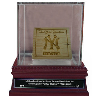 Steiner Sports New York Yankees Game Used Dugout Bench Slice with Glass Display Case