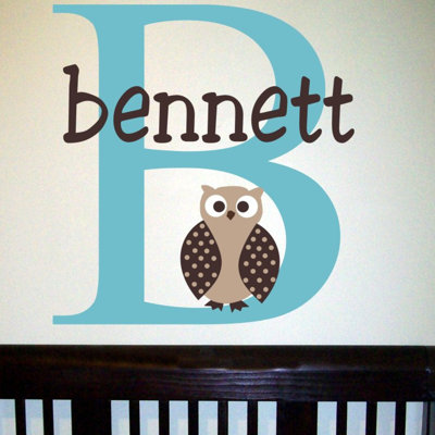 Alphabet Garden Designs Bennett's Owl Wall Decal