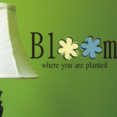 Alphabet Garden Designs Bloom Where Planted Wall Decal