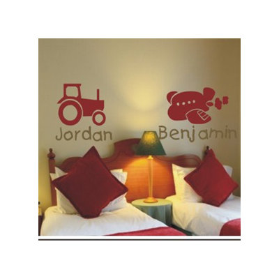 Alphabet Garden Designs Tractor or Plane Wall Decal
