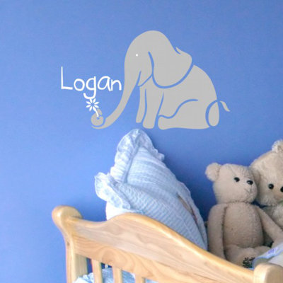 Alphabet Garden Designs Logan's Elephant Wall Decal