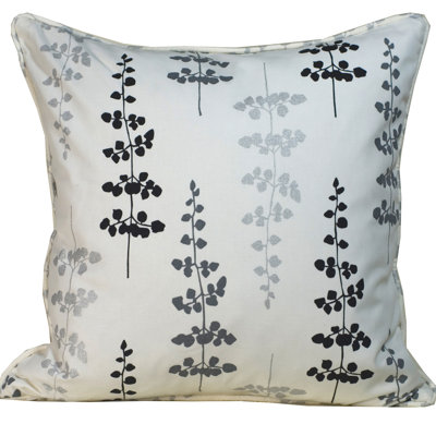 Jiti Pillows Leaves Outdoor Square Decorative Pillow in Black and Silver
