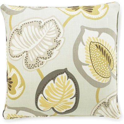 Jiti Pillows Hosta Lily Cotton Square Pillow in Celedon