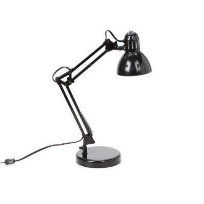 Catalina Lighting Desk Lamp with Adjustable Arm and Shade in Black