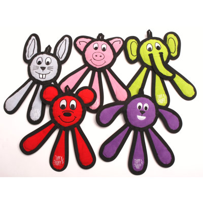 Tuff Enuff Dangles Pig Dog Toy in Pink