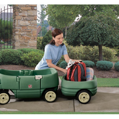 Step2 Tag-Along Trailer Plus in Willow Green