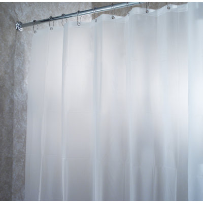InterDesign EVA Frost Extra Long Chlorine Free Shower Curtain/Liner in White