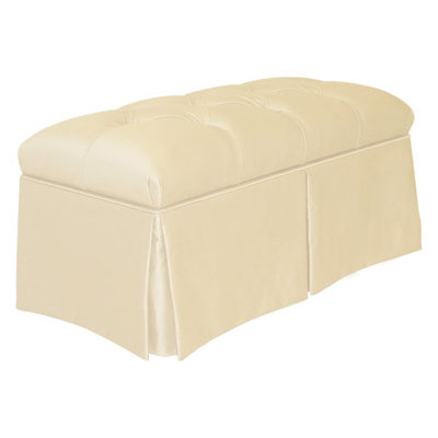 Skyline Furniture Tufted Skirted Bedroom Storage Ottoman