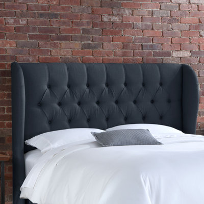 Skyline Furniture Tufted Wingback Linen Headboard