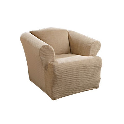Sure-Fit Stretch Royal Diamond T-Cushion Chair Slipcover