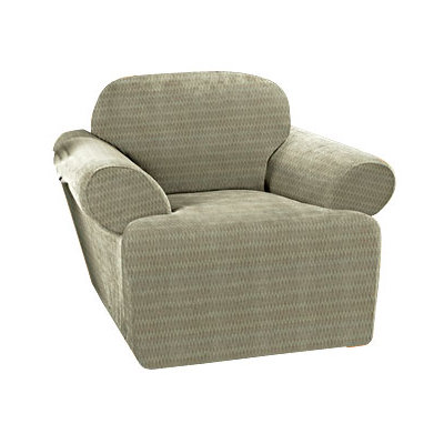 Sure-Fit Stretch Royal Diamond T-Cushion Chair Slipcover