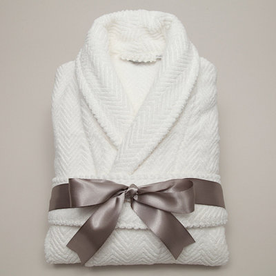 Linum Home Textiles Luxury Hotel & Spa Collection Herringbone Weave 100% Turkish Cotton Unisex Bathrobe