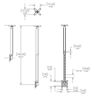 Chief Manufacturing Small Flat Panel Ceiling Mount Kit for 10" - 26" TVs