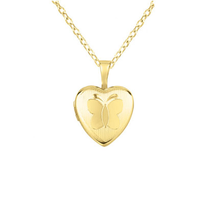 Butterfly Heart-Shaped Locket Necklace