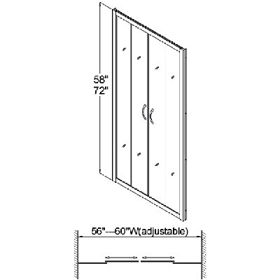 Dreamline Visions Sliding Door Shower Set with 30" x 60" Amazon Base and Left Drain
