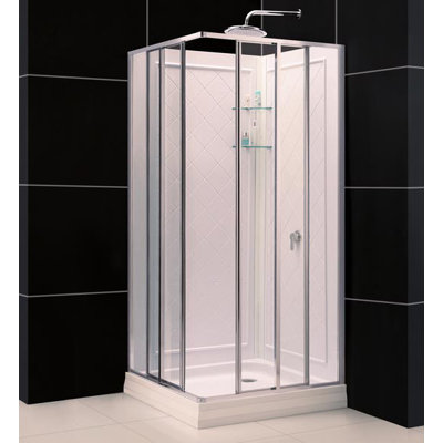 Dreamline Cornerview Sliding Door Shower Enclosure with Quad Base