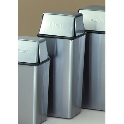 Witt Metal Series Wastewatchers 13 Gallon Stainless Steel Receptacle with Rigid Plastic Liner