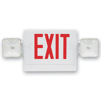 Barron Lighting Contractor Grade Thermo Plastic Red LED Exit Sign