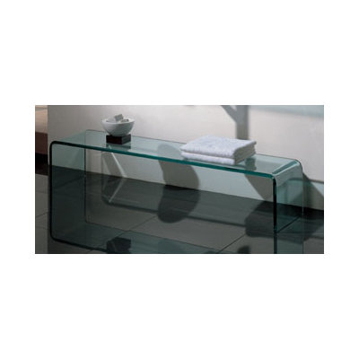 Whitehaus Collection New Generation Transparent Glass L-Shaped Top System with Glass Basin