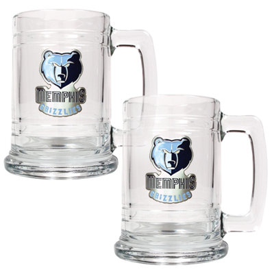 Great American Products NBA 15oz Glass Tankard 2 Piece Set - Primary Logo