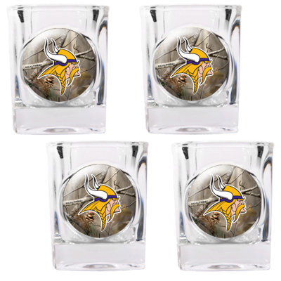 Great American Products NFL Open Field 4 Piece Square Shot Glass Set