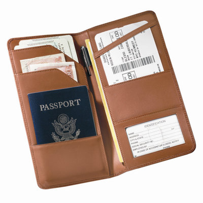 Royce Leather Checkpoint Passport Case