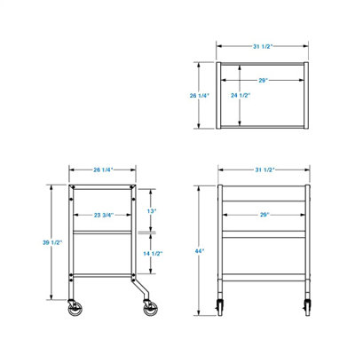 Lucasey 44" Tall Heavy Load Mobile Cart for 32" TV