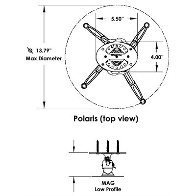 Premier Mounts Polaris Universal Projector Mount (Flush Model)