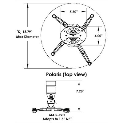Premier Mounts Polaris Universal Projector Mount (Pro Model)