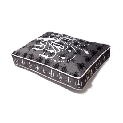 P.L.A.Y. Victorian Chandelier Rectangular Dog Bed in Ivory Black / White