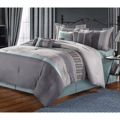 Luxury Home Emory Enbroidered 12 Piece Bed in a Bag