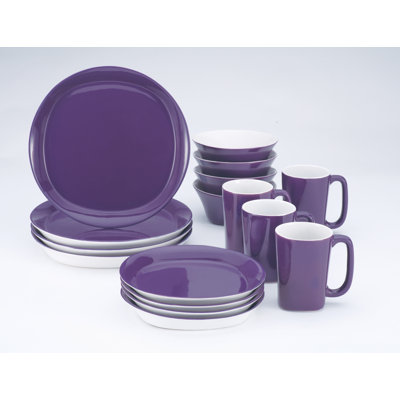 Rachael Ray Round and Square 16 Piece Dinnerware Set