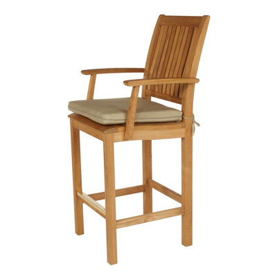 Barlow Tyrie Teak Monaco Carver Dining Arm Chair with Cushion