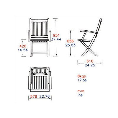 Barlow Tyrie Teak Ascot 3 Piece Dining Set