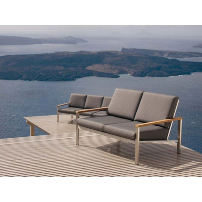 Barlow Tyrie Teak Equinox Loveseat with Cushions