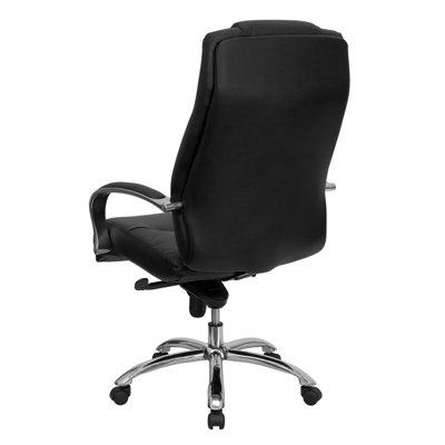 Flash Furniture High-Back Leather Office Chair with Inlay Chrome Arms