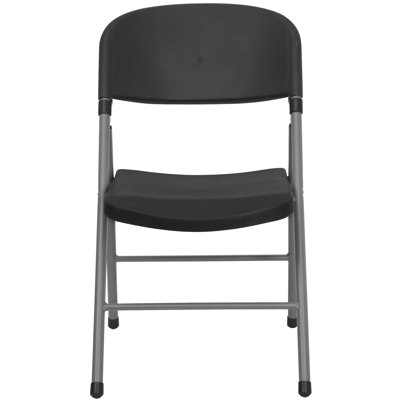 Flash Furniture Plastic Folding Chair with Charcoal Frame