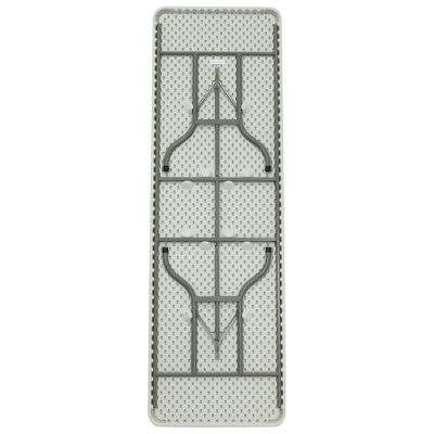 Flash Furniture Blow Molded Plastic Folding Table in Granite White